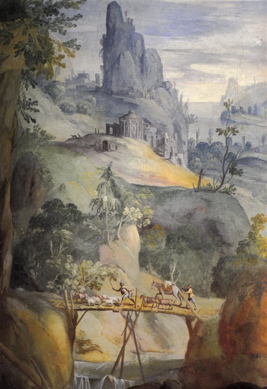 Sacro Monte di Varese. Paesaggio di Giovan Paolo Ghianda nella II Cappella, 1624.