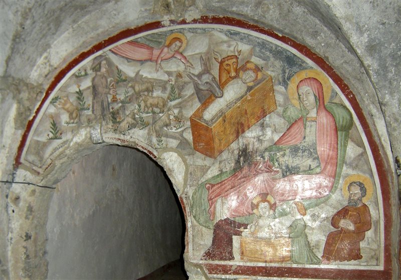 Sacro Monte di Varese. Affreschi trecenteschi della cripta del Santuario.