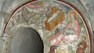 Sacro Monte di Varese. Affreschi trecenteschi della cripta del Santuario.